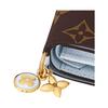 Louis Vuitton Charms Solid Color Letter Gold Hardware Pendant Coated Canvas Wallet Women Wallet Brown Blue M14613