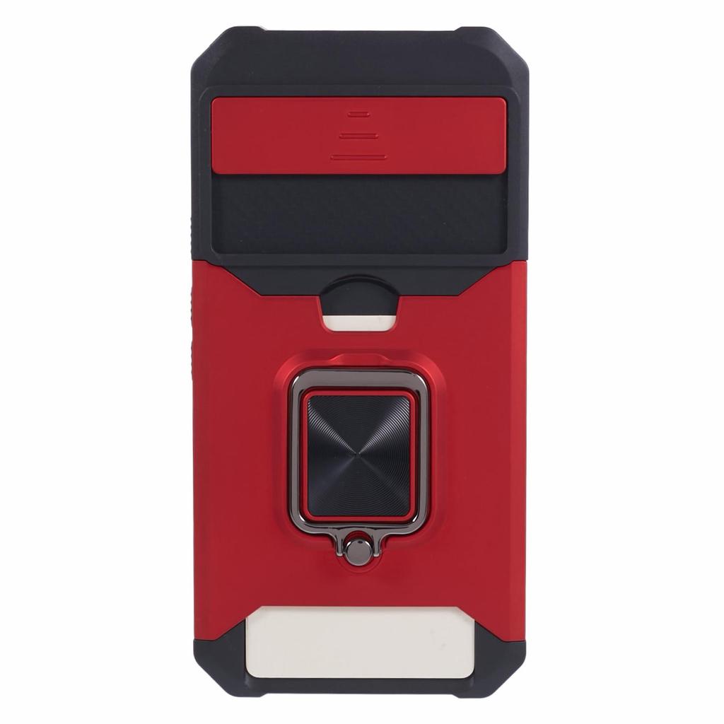 For Google Pixel 8a Cover Camera Slide Lid Card Holder Cell Phone Case with Ring Kickstand