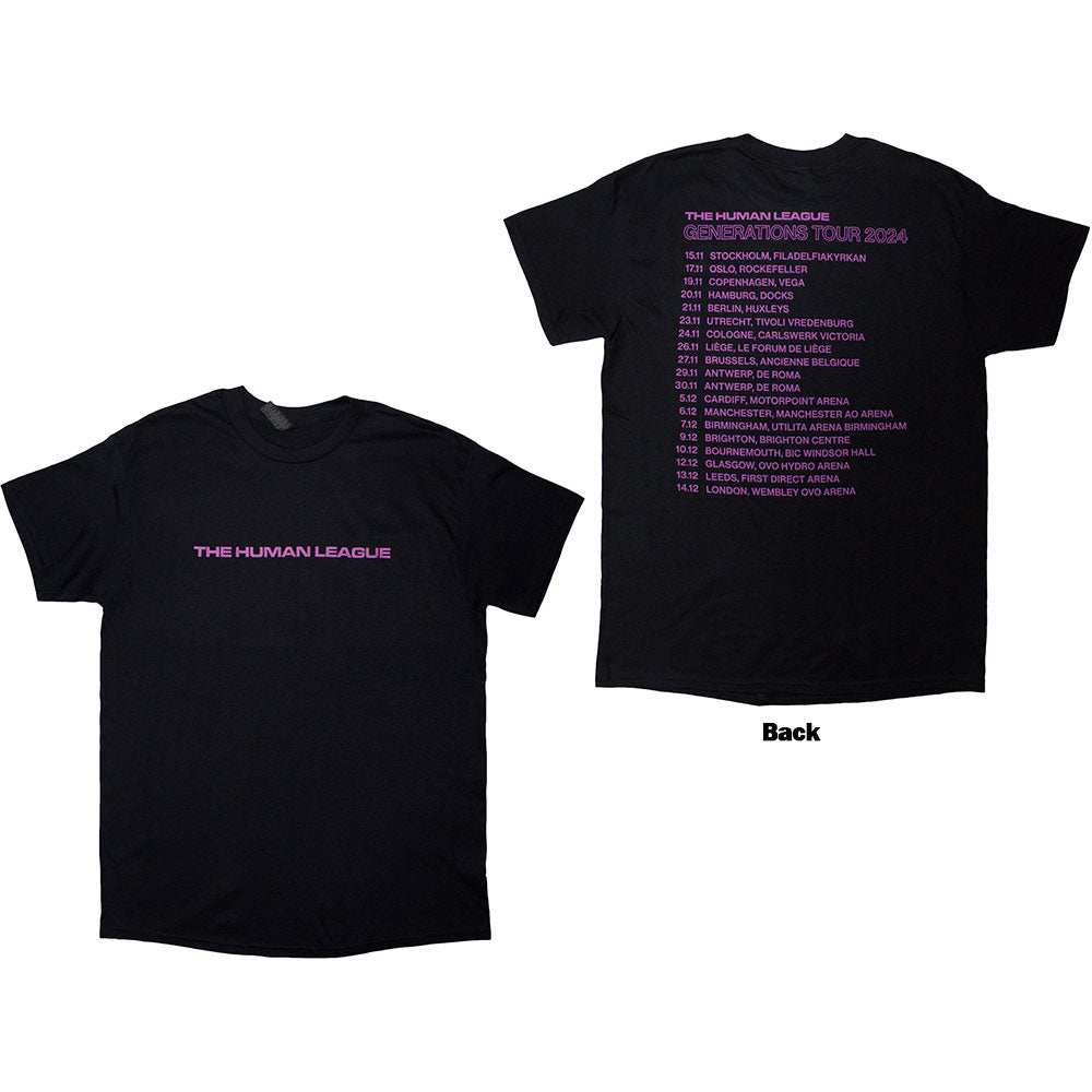 The Human League T-Shirt: Generations Tour '24 Text (Back Print) OFFICIAL NEW