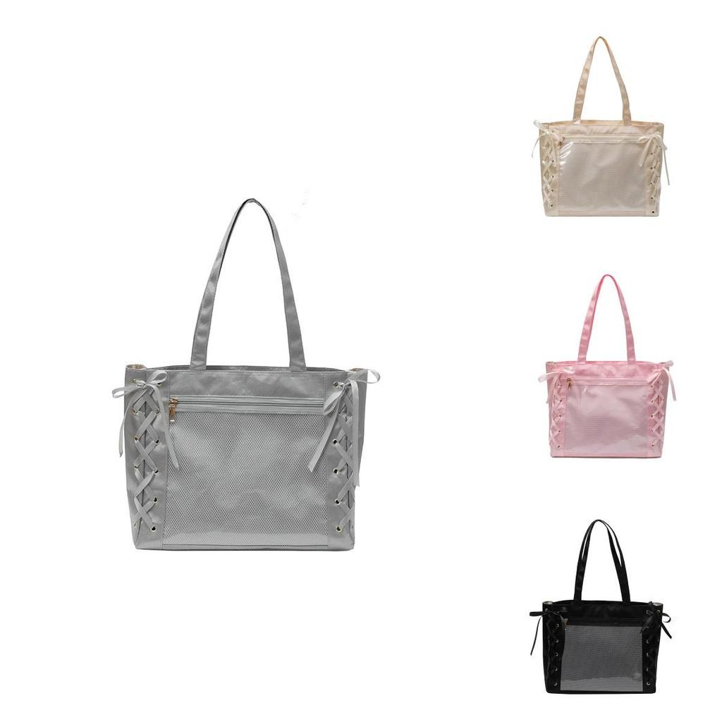 Bag With Bow Ribbon Nylon Large Capacity For Daily Use