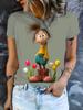 Women's Short Sleeved T-Shirts Cute Cartoon Girl Graphic Summer Casual Women's O-Neck Y2k Tops T-Shirt Street Elegant Clothing