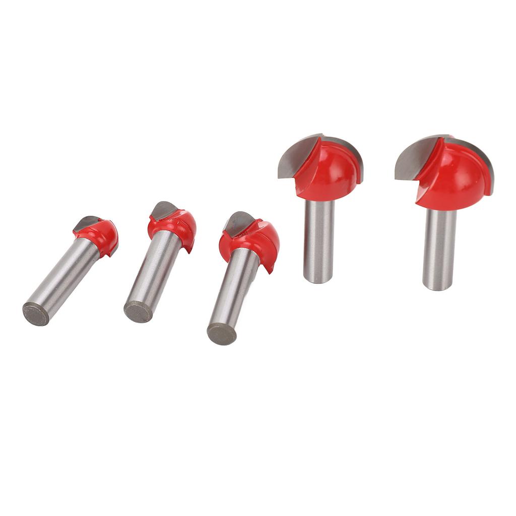 5 Pcs Round Nose Router Bit 8mm Shank Carbide High Hardness Core Box Router Bit for Woodworking
