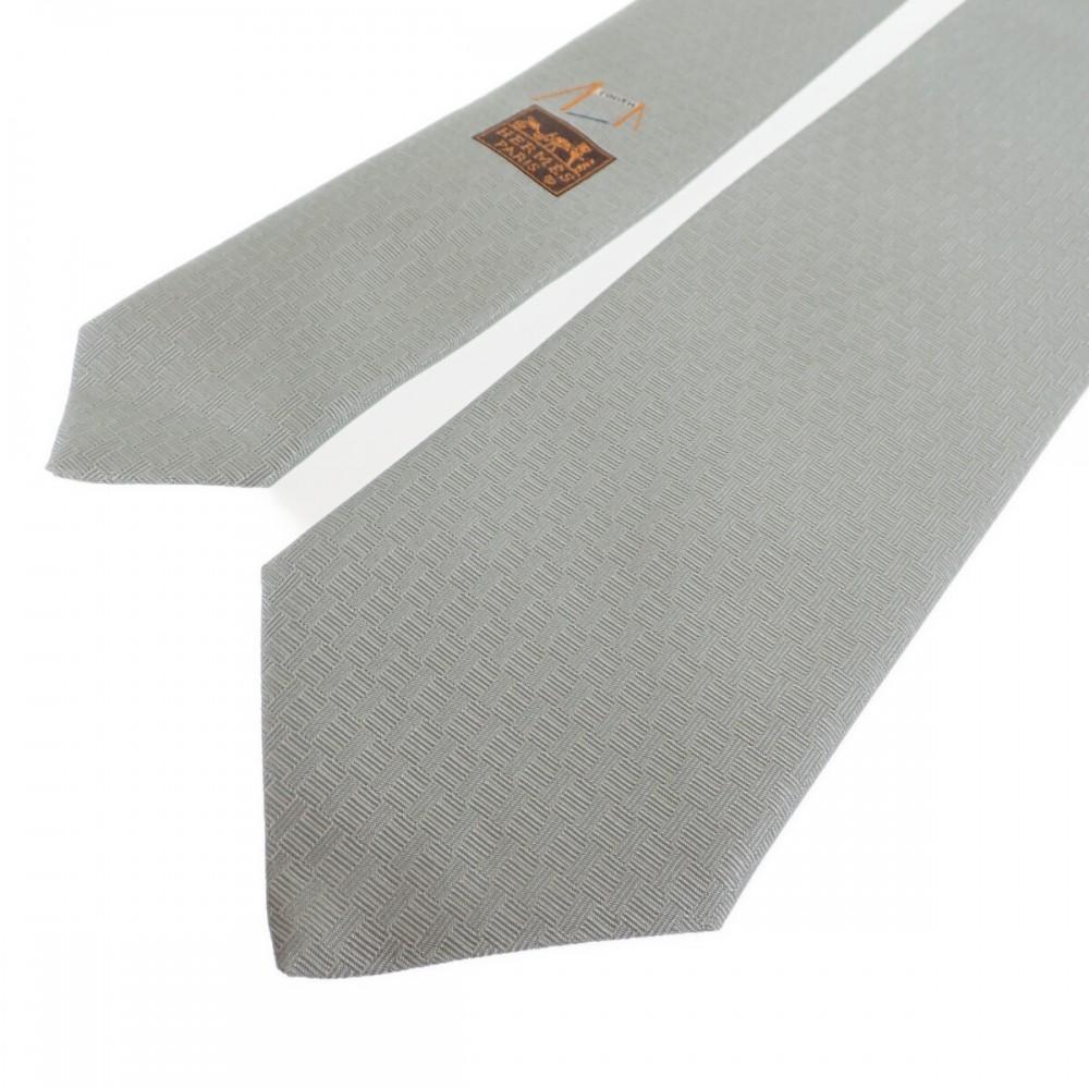 HERMES  H033805T09  tie gray silk mens