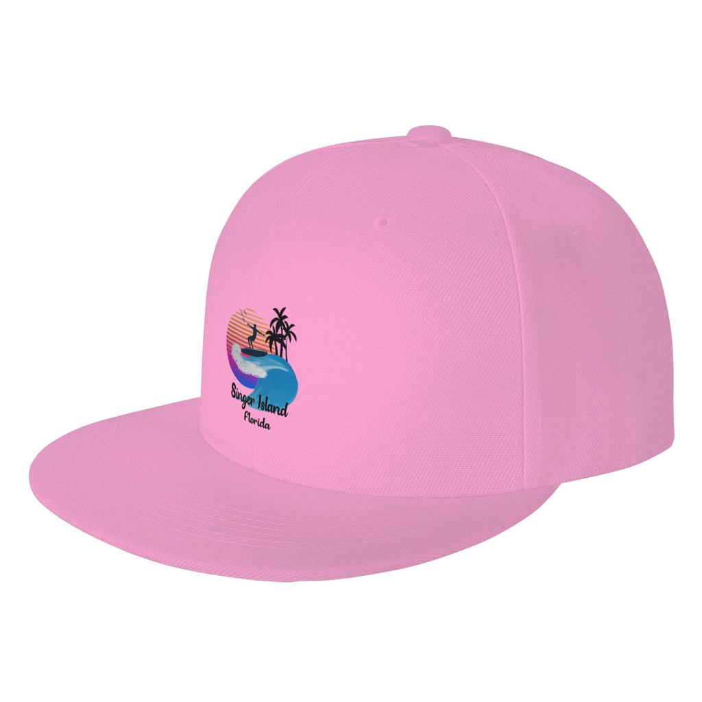 Fashion Singer Island Florida Seaside Retro Sunset Flat Brim Sun Hat  Sporty Casual Caps For Women