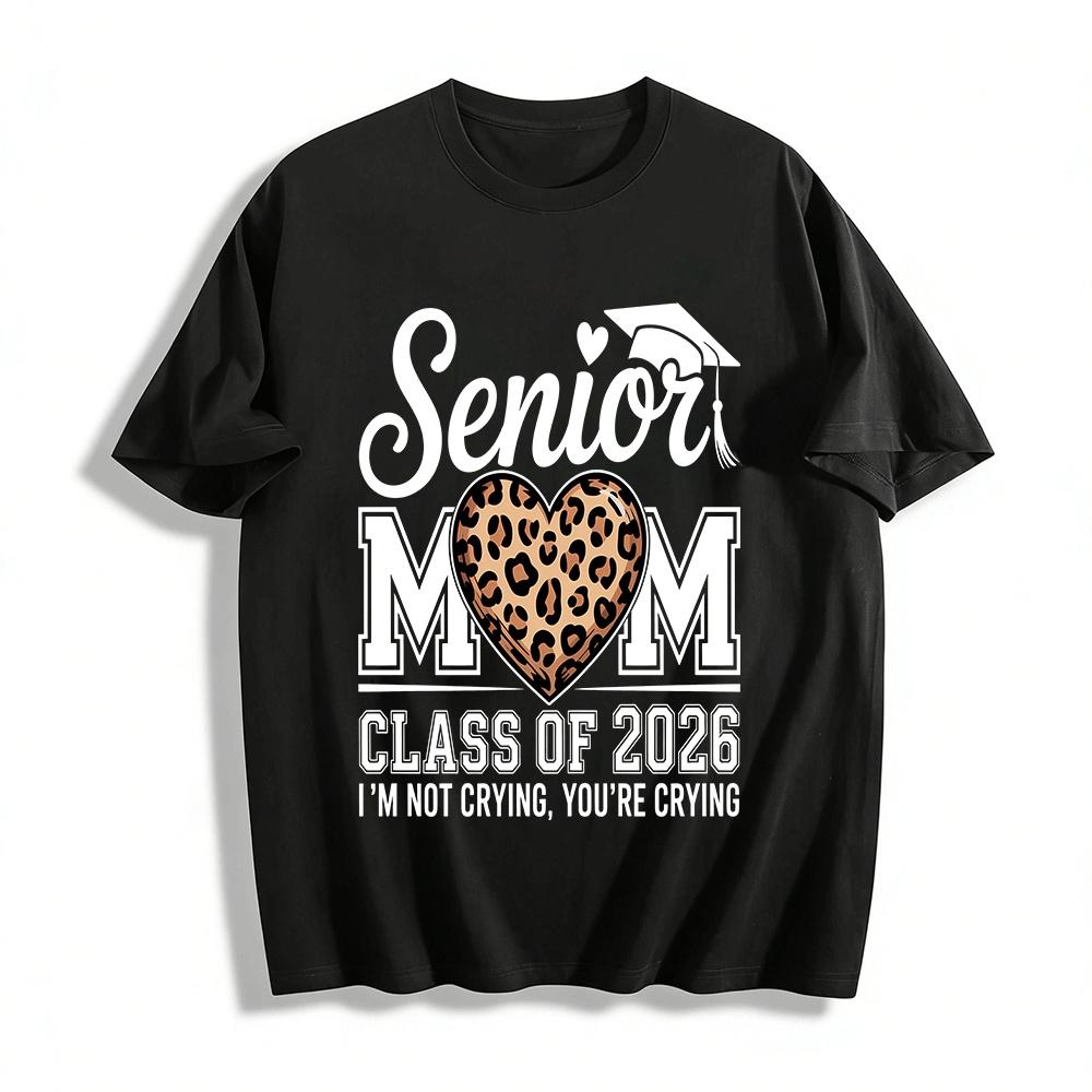 

Leopard Print Heart Graphic Casual Crewneck Long Sleeve Top Pure cotton T-shirt XXS
