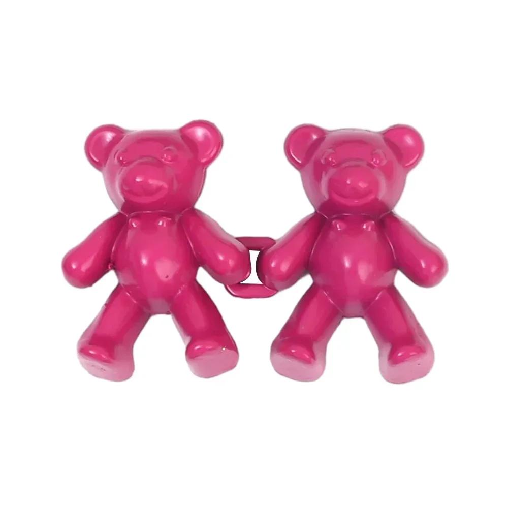 1/5pairs Colorful Bear Buckles Women Men Adjustable Jeans Pants Pins for Loose Jean Fit Tighten Waist Closing Reduce Snap Button