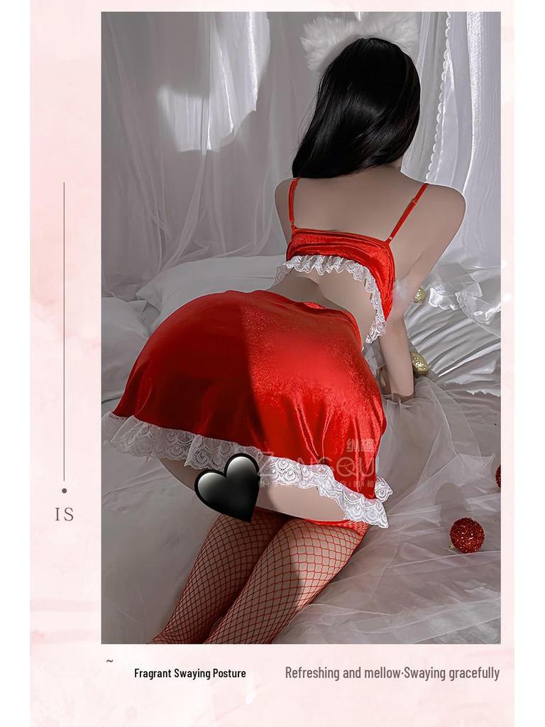 Zongqu Velvet Christmas Lingerie Set - Passion 8035: Sexy & Cute Holiday Role Play