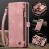 CaseMe-008 For iPhone 16 Pro Max Removable 2-in-1 Zipper Wrise Strap Multi-functional Wallet Case Card Slots Phone Cover