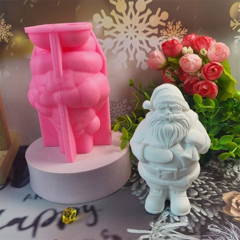 Santa Figurine Silicone Molds for Plaster Decorations Epoxy Resin Craft Project, Plaster Molds Fondant Silicone Molds