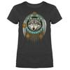 Native American-Inspi<wbr/>red Wolf Dreamcatcher Feather Animal Women039s T-shirt