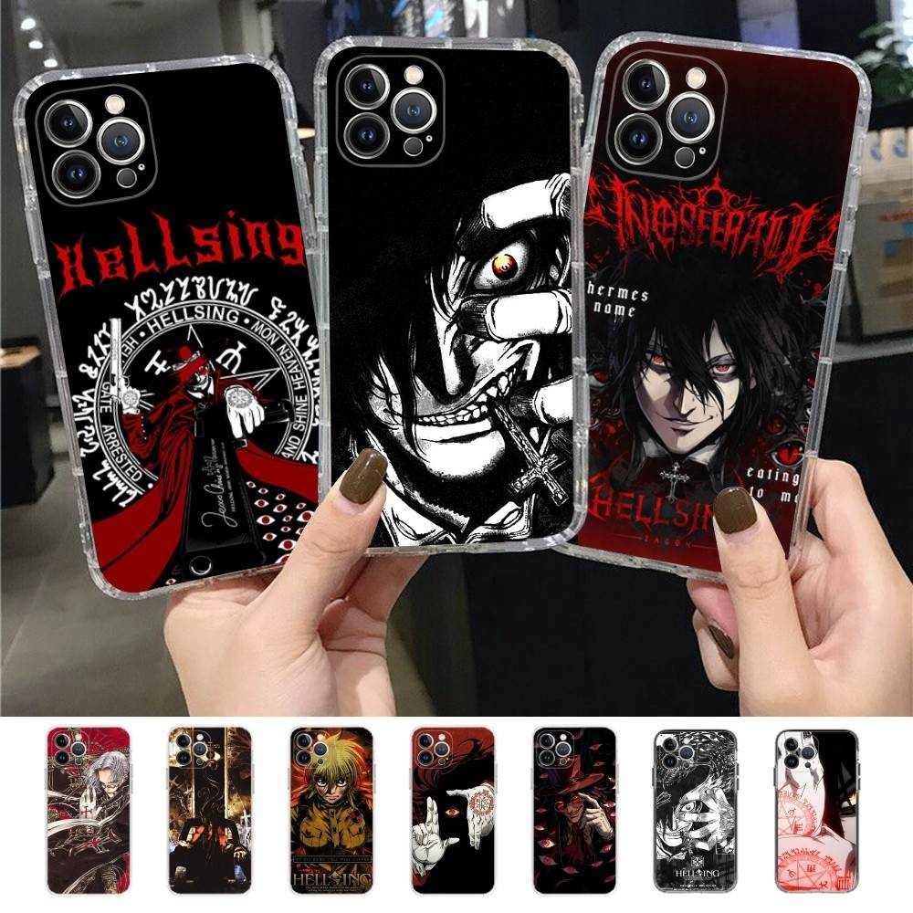 Horror Anime Hellsing For IPhone 11 12 13 14 15 16 17 Pro Max Plus 13 Mini Silicone Soft Transparent Back