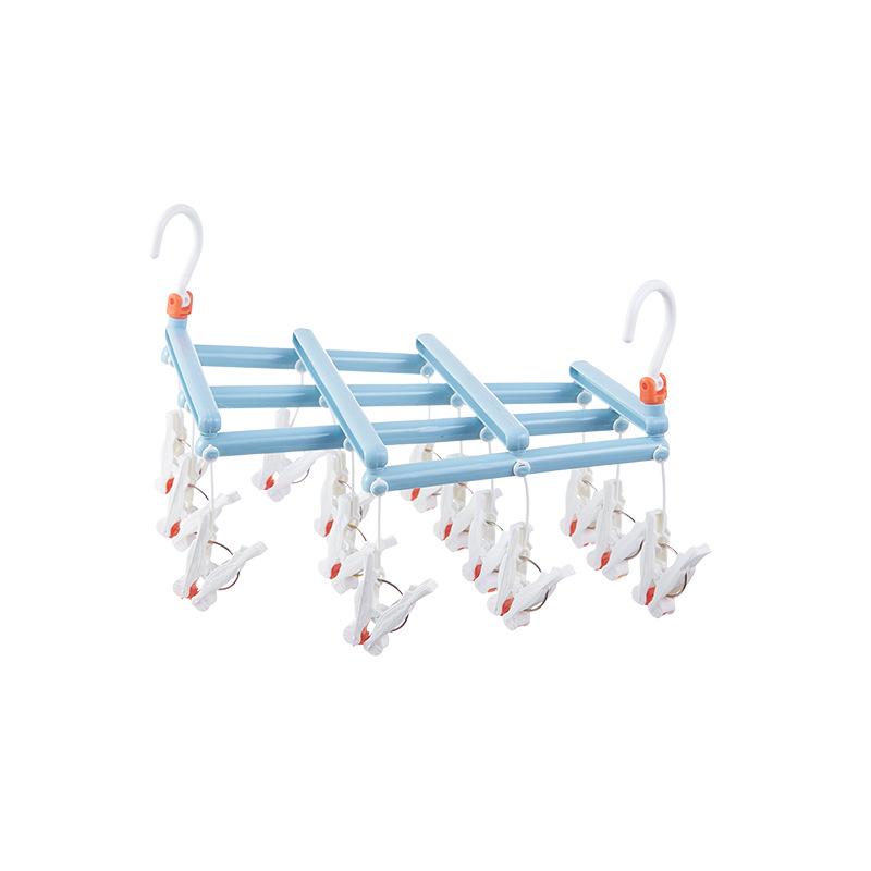 Multi-Functional Retractable Windproof Clothes Drying Rack with Seamless 3D Design and Storage Clips