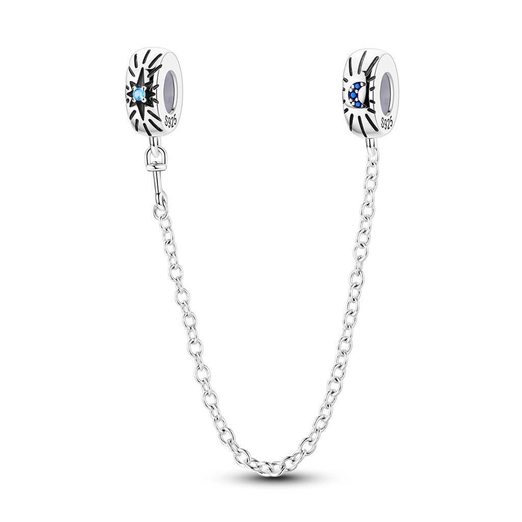 Safety Chain Charms Copper Fit Original Beads Moon Star Butterfly Heart Safety Chain For Women Jewelry Gift