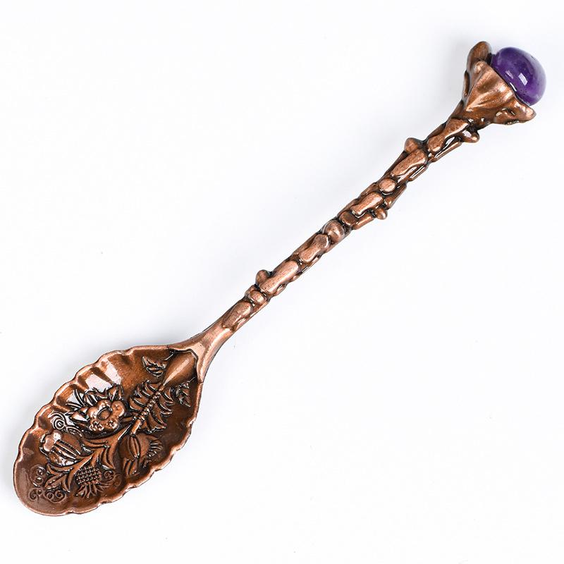 

Natural Tumbled Stone Crystal Spoon For Energy Divination Healing Home Decor Special Gift