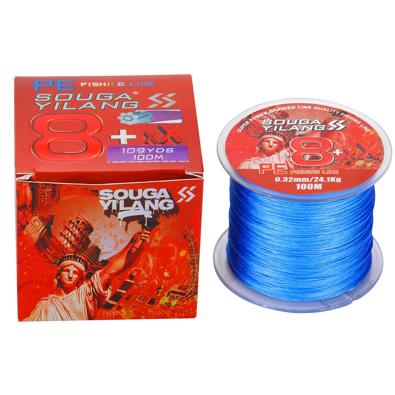 

Sougayilang PE 8-прядная леска 100 м/300 м X8 плетеная леска Макс. 86 фунтов удочка снасти рыболовные снасти 100M-0.26mm-14.4kg-31.7lb синий