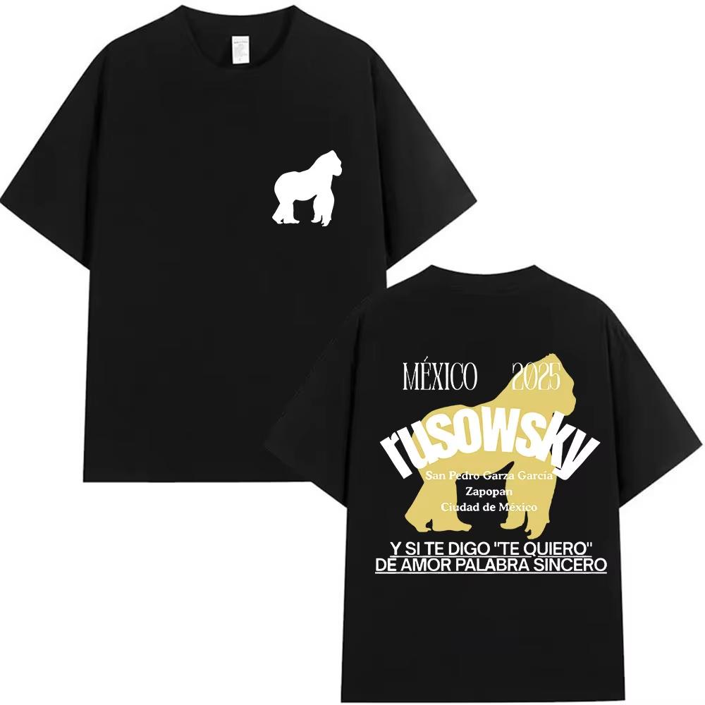 

2026 Rusowsky Mexican Pattern Print TShirt for Men HipHop Fan Short Sleeve Retro HighQuality Cotton TShirt L