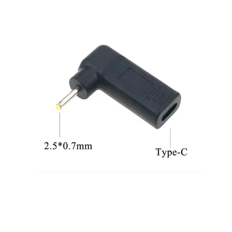 TypeC Female To Dc Laptop Power Adapter Connector Elbow Plug Compatible With For Lenovo Asus Hp Dell Acer - Charging Accessories