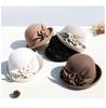 Women's Retro Wool Felt Bucket Hat - Elegant Folded Brim for Autumn/Winter