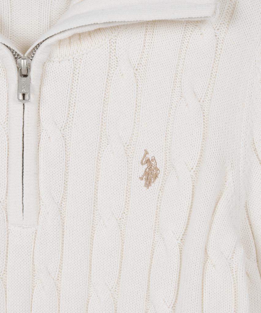 USPOLOASSN Cable Half-Zip Knit_Ivory