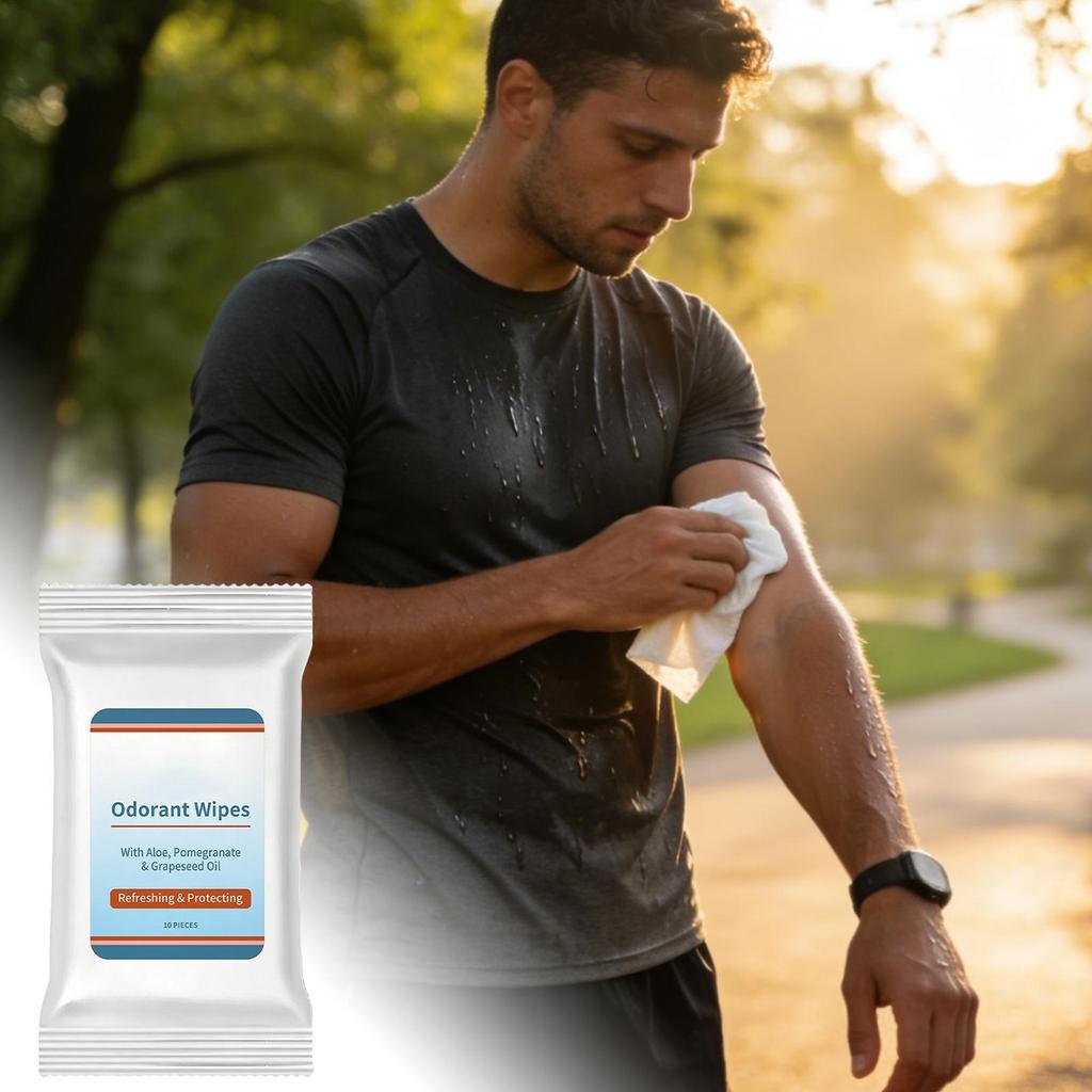 Flushable Wet Wipes Travel Size Pack Deodorizing Portable Clean Wipes Athletic Care Tissue for Men Women Daily & Travel