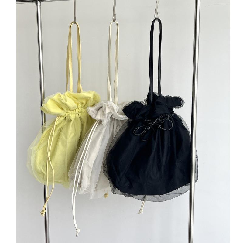 The Drawstring Bow Bucket Bag Is Cute and Sweet A Single-shoulder Handbag for The Armpits