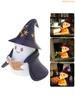 K1AE Ghostly Wizard Reading Book Nightlight Halloween Decors Warm Glows Lamp Resins Craft Ornament Homes Accent Gift Giving