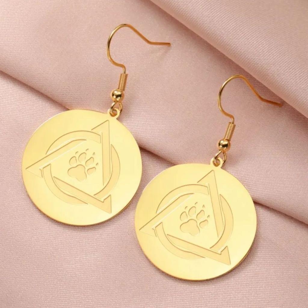 LIKGREAT Wolf Claw Earrings for Women Stainless Steel Therian Medallion Pendant Drop Earring Jewelry Gift Wholesale