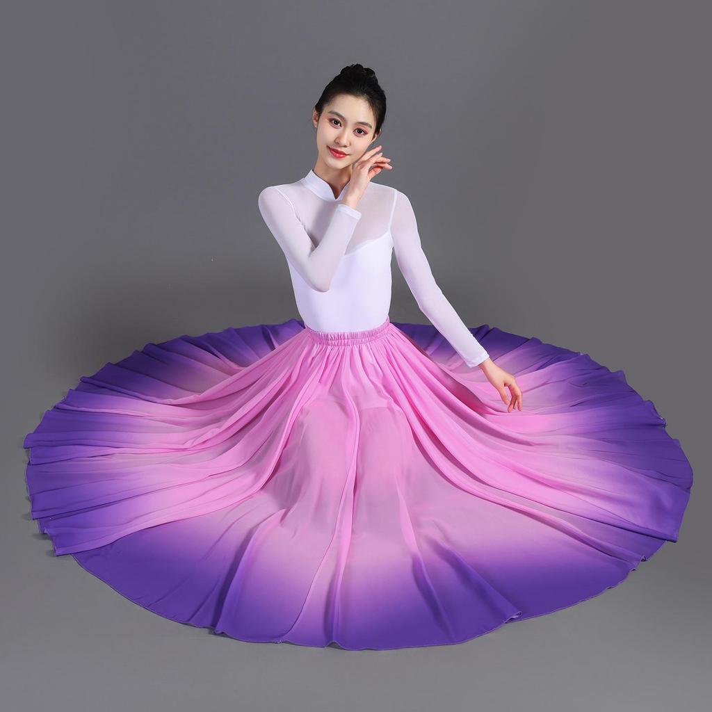 Xinjiang Meisjes Moderne Dans Chiffon Rok - 720 Graden Draai Oefen Kostuum