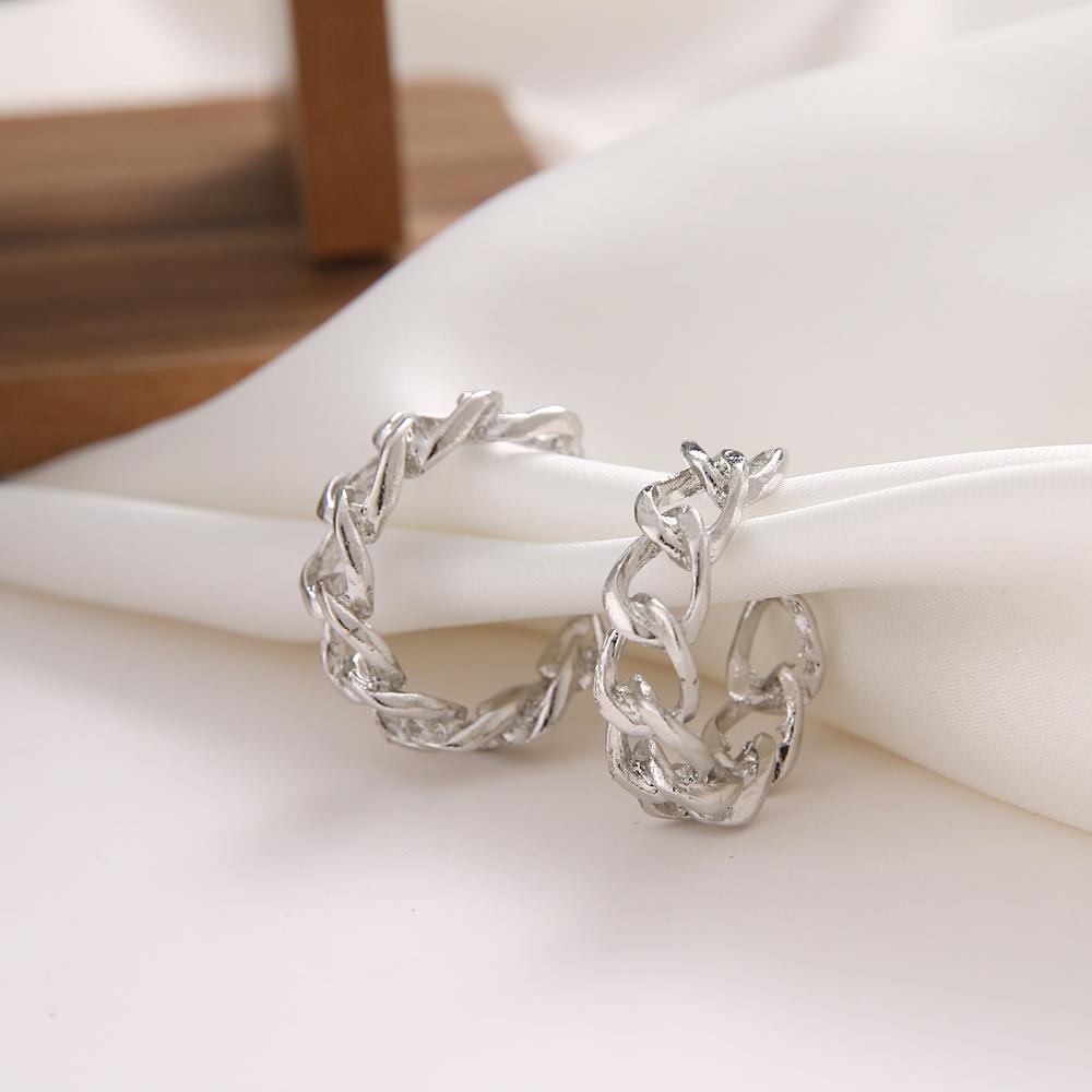 Simple and Creative New Hollow Chain Clause Earrings 10-piece Set of Female Personality Geometric Girl Earrings