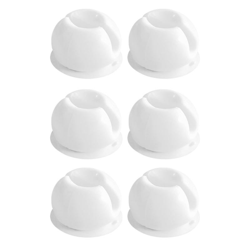 

6 Piece Adhesive Bathroom Organizer with Strong Suction Cups Installation for Toothbrush Storage White 1