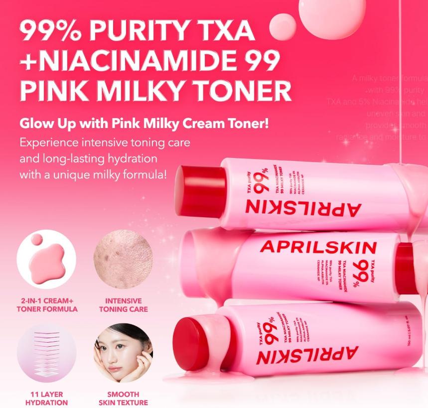 Aprilskin Tranexamic Acid Milky Toner 150ml – Brightening & Hydrating