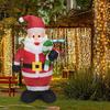 Santa Claus Inflatable Christmas Inflatables Decorations LED Lights Blow Up Yard Decorations Indoor Outdoor Garden Decorations