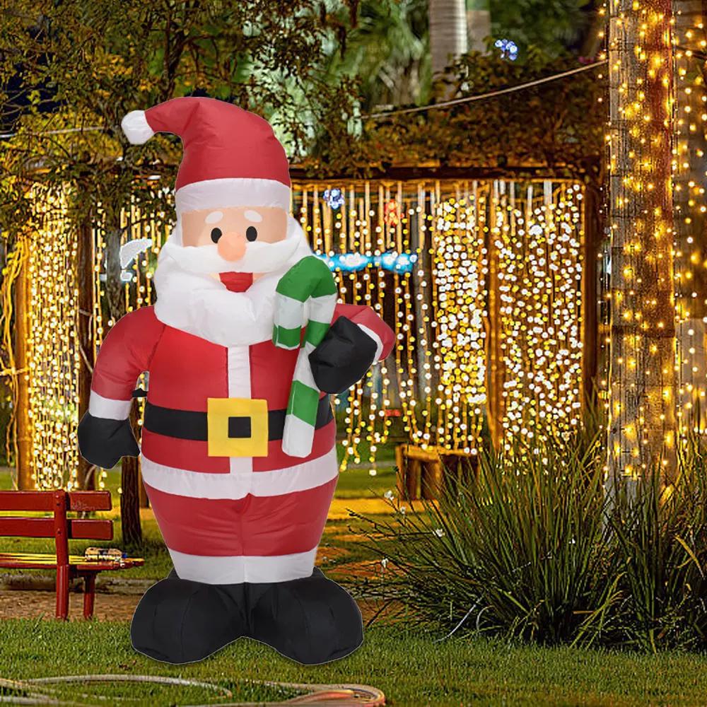 Santa Claus Inflatable Christmas Inflatables Decorations LED Lights Blow Up Yard Decorations Indoor Outdoor Garden Decorations
