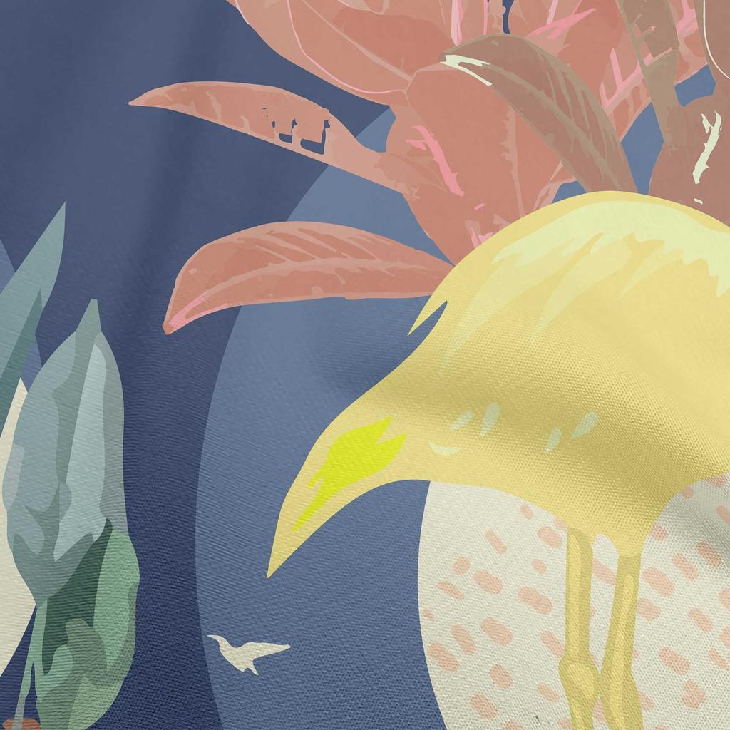 oneOone Cotton Flex Chocolate Brown Fabric Tropical Abstract With Flamingo Fabric For Sewing Printed Craft Fabric By The Yard 40 Inch