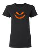 Mean Pumpkin Emoticon Sarcastic Novelty Graphics Funny Womens T-Shirt