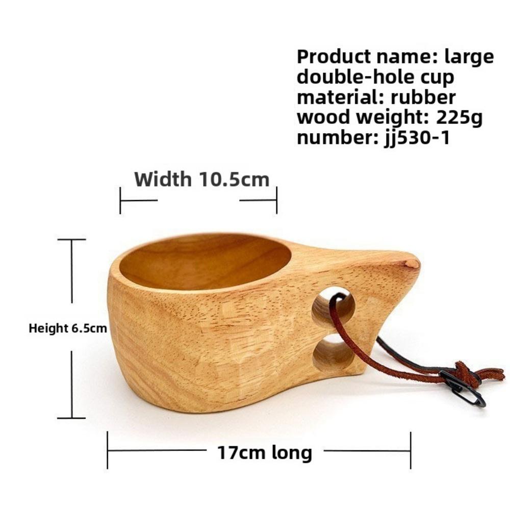 Rubber Wood Cup Creative Nordic Lanyard Milk Cup Handle Coffee Cup Wooden Water Cup