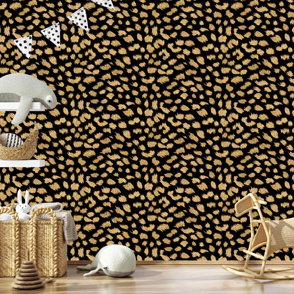 Gold Leather Wallpaper Black, Ochre and Gold for Living Room and Bedroom 50x1000