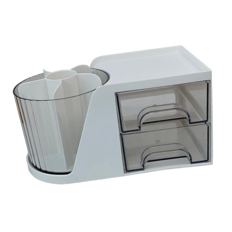 

Space Saving Organizer for Office Supplies Large Capacity Nail Art Tools Storage Box Plastic Makeup Brush Holder 1
