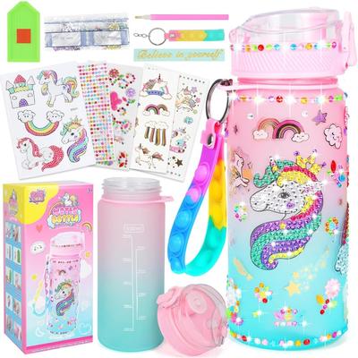Decorate Your Own Water Bottle Kits for Girls, Unicorn Gem Girls Diamond Painting Crafts, Crafts Toys Unicorn Gifts for Birthday
