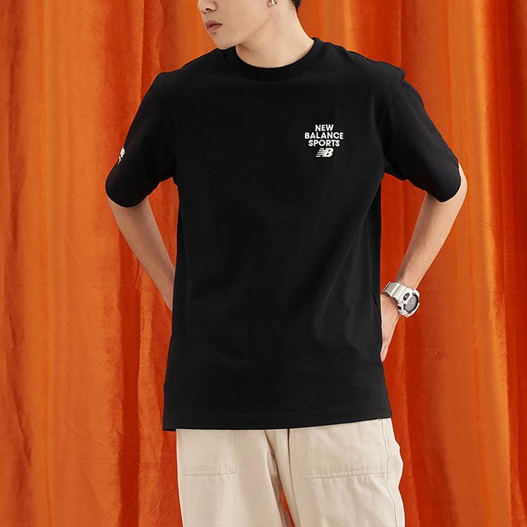 New Balance Drop Shoulder Sleeve T Shirt Unisex Black 5ED12093-BK