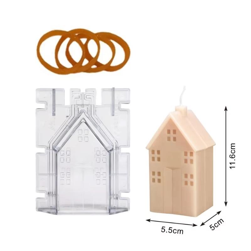 Рождественский Домик Форма для Свечи DIY Ручная Работа Форма для Изготовления Свечей 3D Вилла Домик Акрил Пластик Комплект Форм для Рождественских Подарков