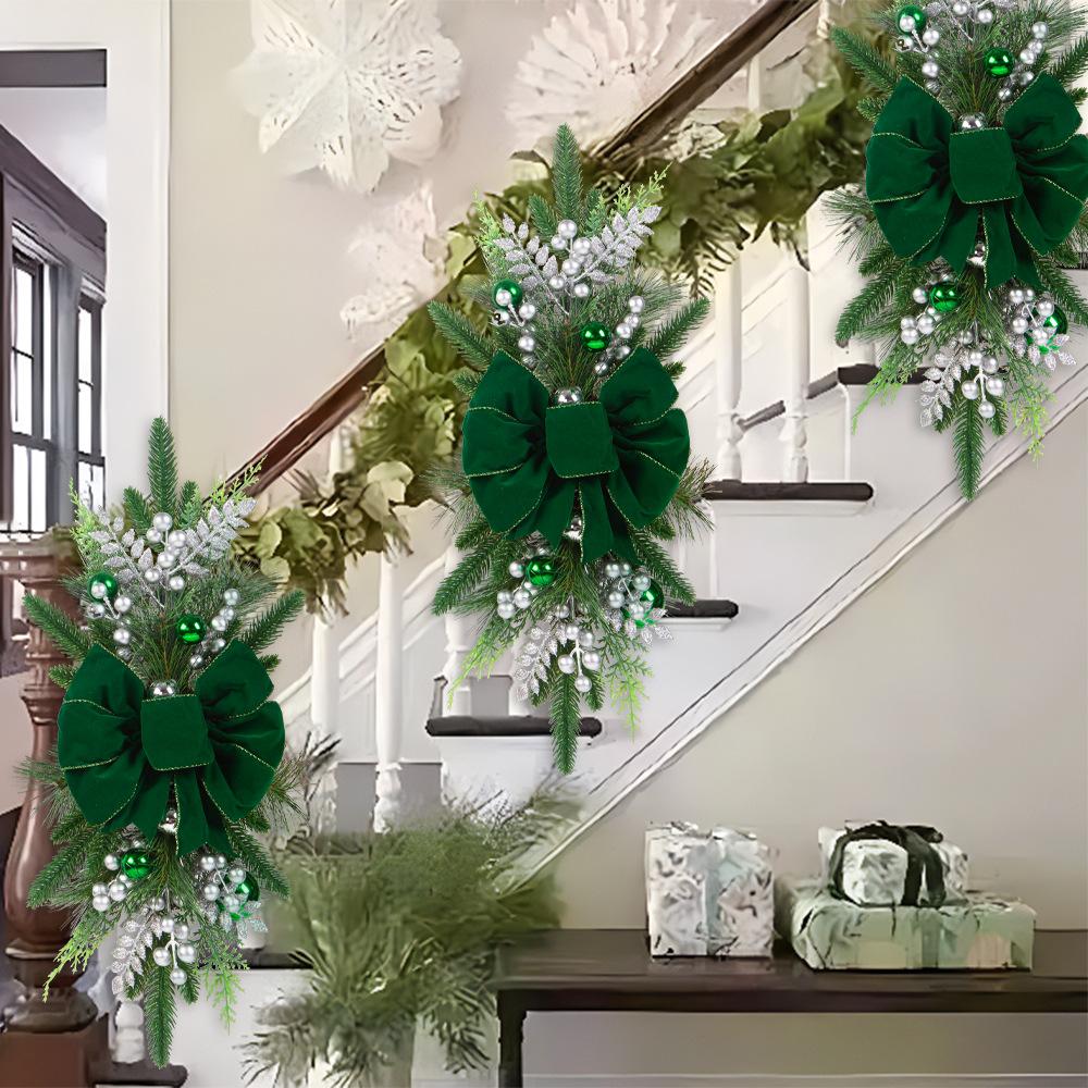 Christmas Stairs Decoration Stairs Wreath Pendant Christmas Nordic Home Scene Decoration Christmas