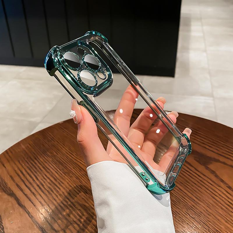 

Роскошный прозрачный противоударный чехол с гальваническим покрытием для iPhone 12 13 14 15 16 Pro Max Plus XS XR X Прозрачная акриловая противоударная крышка For iPhone 16 Pro