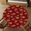 1pc snowflake red Round Chair mat Area Rug - Non-Slip, Floor Mat for Office, Bedroom, home decor Christmas Gift-1002365