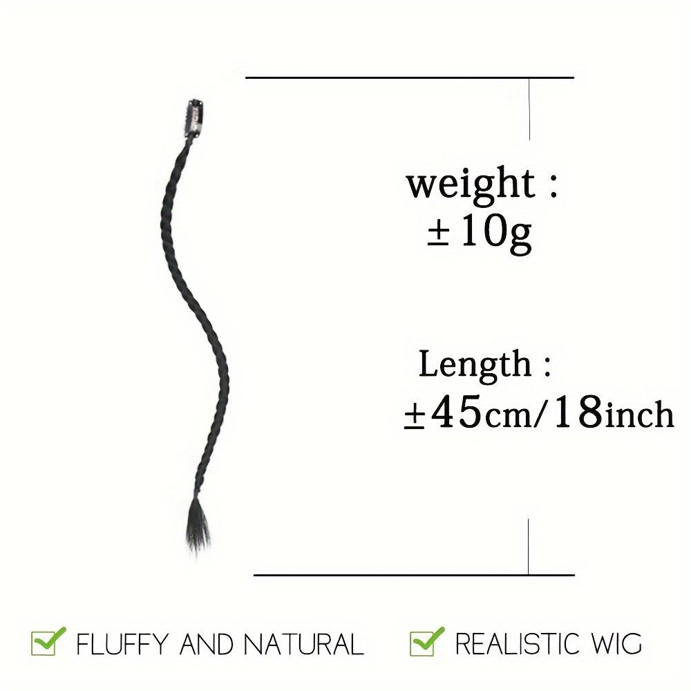 XINRAN Synthetische Zöpfe, Pony auf der Vorderseite, langer geflochtener Pferdeschwanz, Clip-In-Haarverlängerung, gerade Haarteile für Frauen, Cosplay