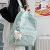 Korean ins cute little floral high-value schoolbag junior high school girls large-capacity backpack high school students casual shoulders