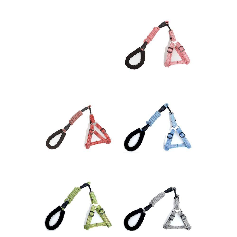 Adjustable Dog Harness and Leash Set Lightweight Soft Pet Chest Strap Comfortable Escape Proof Cat Collar Lead Leash