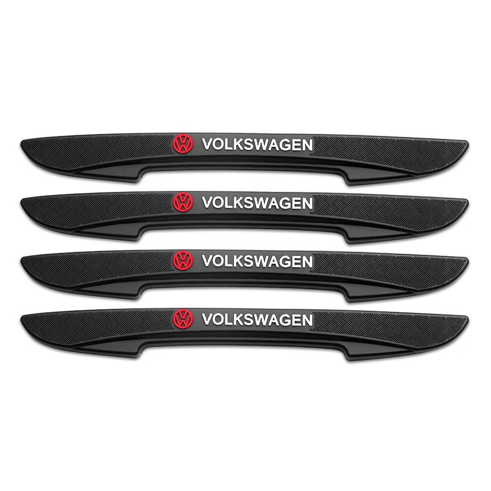Hot New 4pcs Rubber Car Door Edge Protector Stickers Anti Collision Strips For VW Volkswagen Polo Golf CC GTI Tiguan Passat