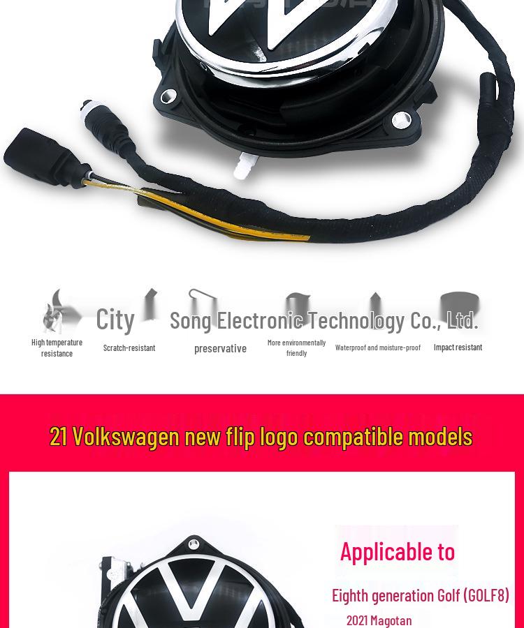 VW Magotan Golf Lamando CC T-Roc Rearview Flip Logo Reverse Camera Cover
