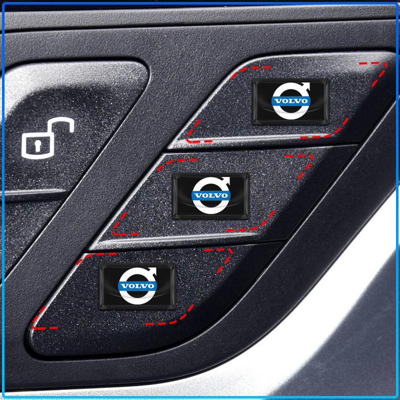 2/10Pcs Carbon Fiber Steering Wheel Car Logo Emblem 3D Stickers For Volvo 240 C70 S40 S50 S60 S70 S80 S90 V40 V50 V60 V90 XC40 XC60 XC90 Vnl Truck